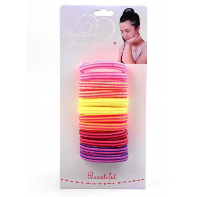 Hot selling 4cm mix packing nylon elastic hair rope 12pcs/set